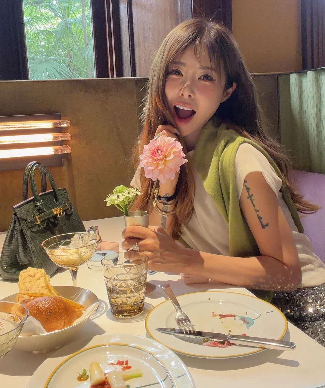 나염 비즈 레터링 티셔츠 19