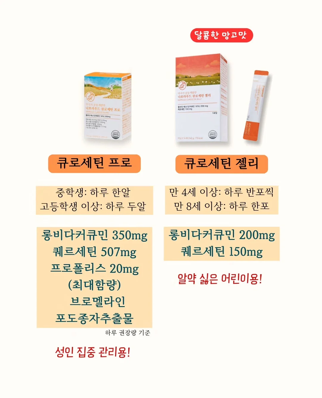 파워키즈 츄어블, 락포엘아이 유산균, 하이키즈업정 3