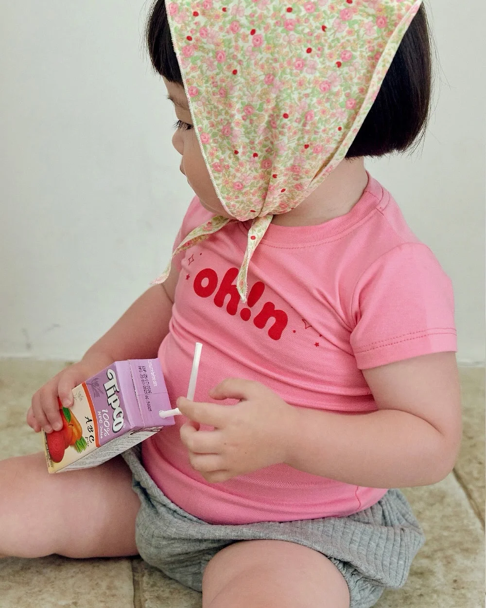 딸기꽃 민트 패턴 파우치 2