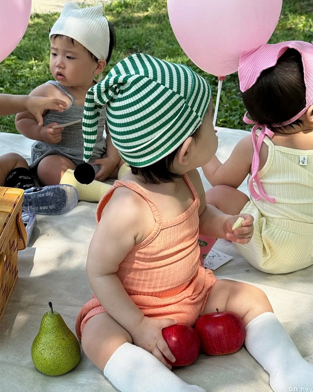 딸기꽃 민트 패턴 파우치 3
