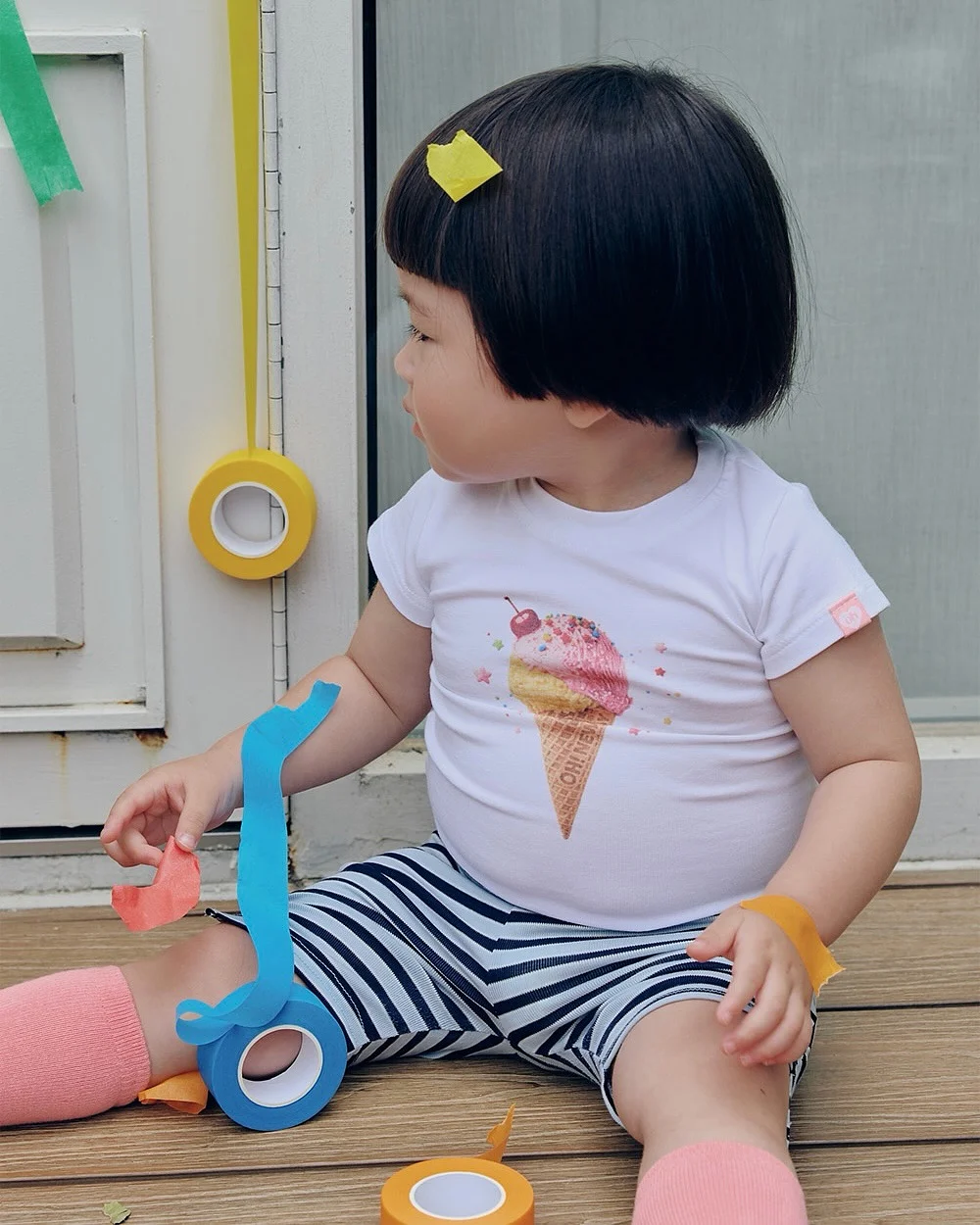 딸기꽃 민트 패턴 파우치 5