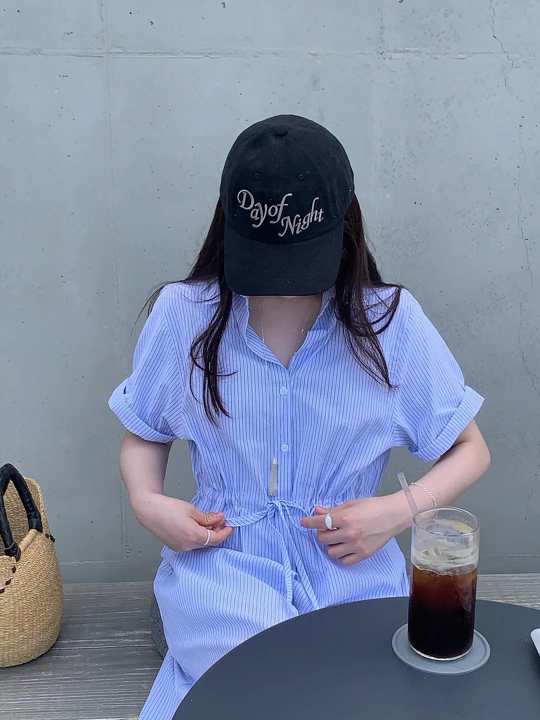 레이어드 리본 린넨 조끼 + 데님 반바지 세트 6