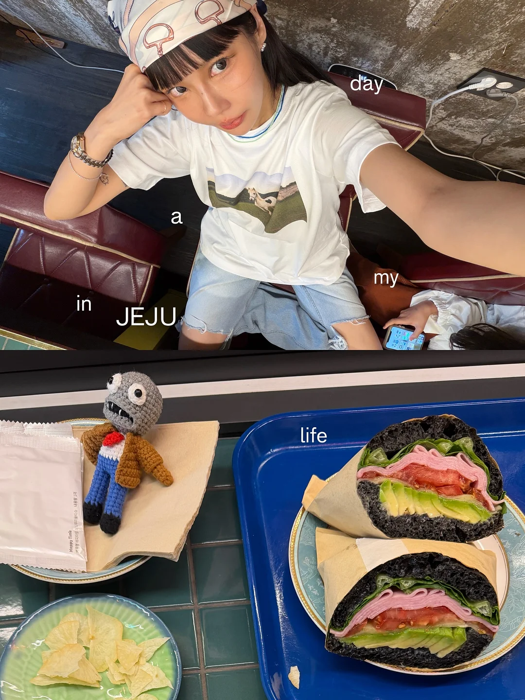 삥줄 배색 반팔 가디건 1