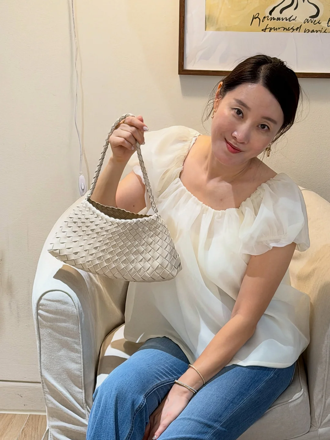 navy&white stripe shoulder bag 3