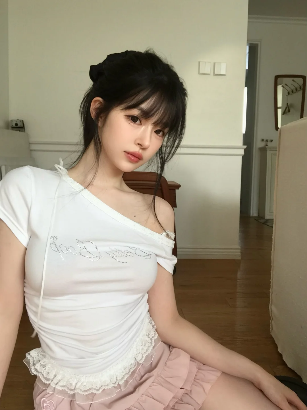 사틴레이스 스커트 1