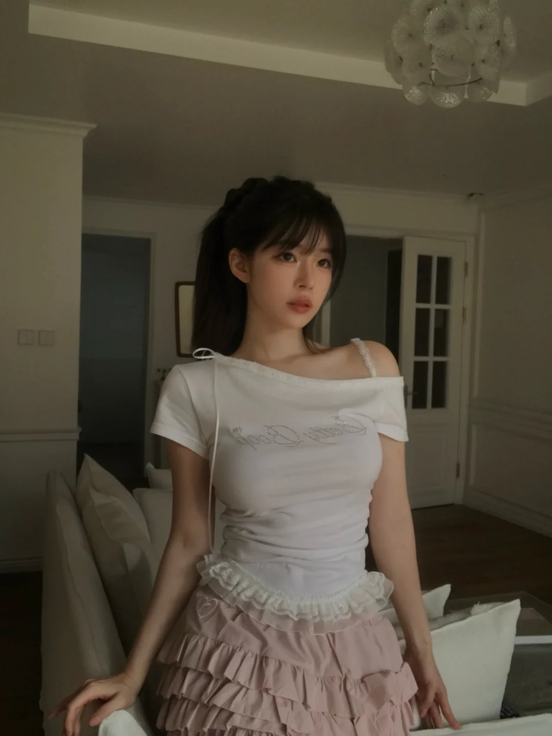 사틴레이스 스커트 8
