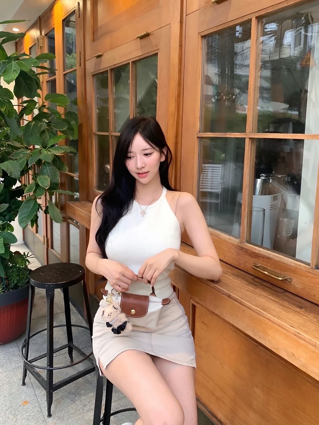 노프 메쉬 슬리브리스 드레스 1