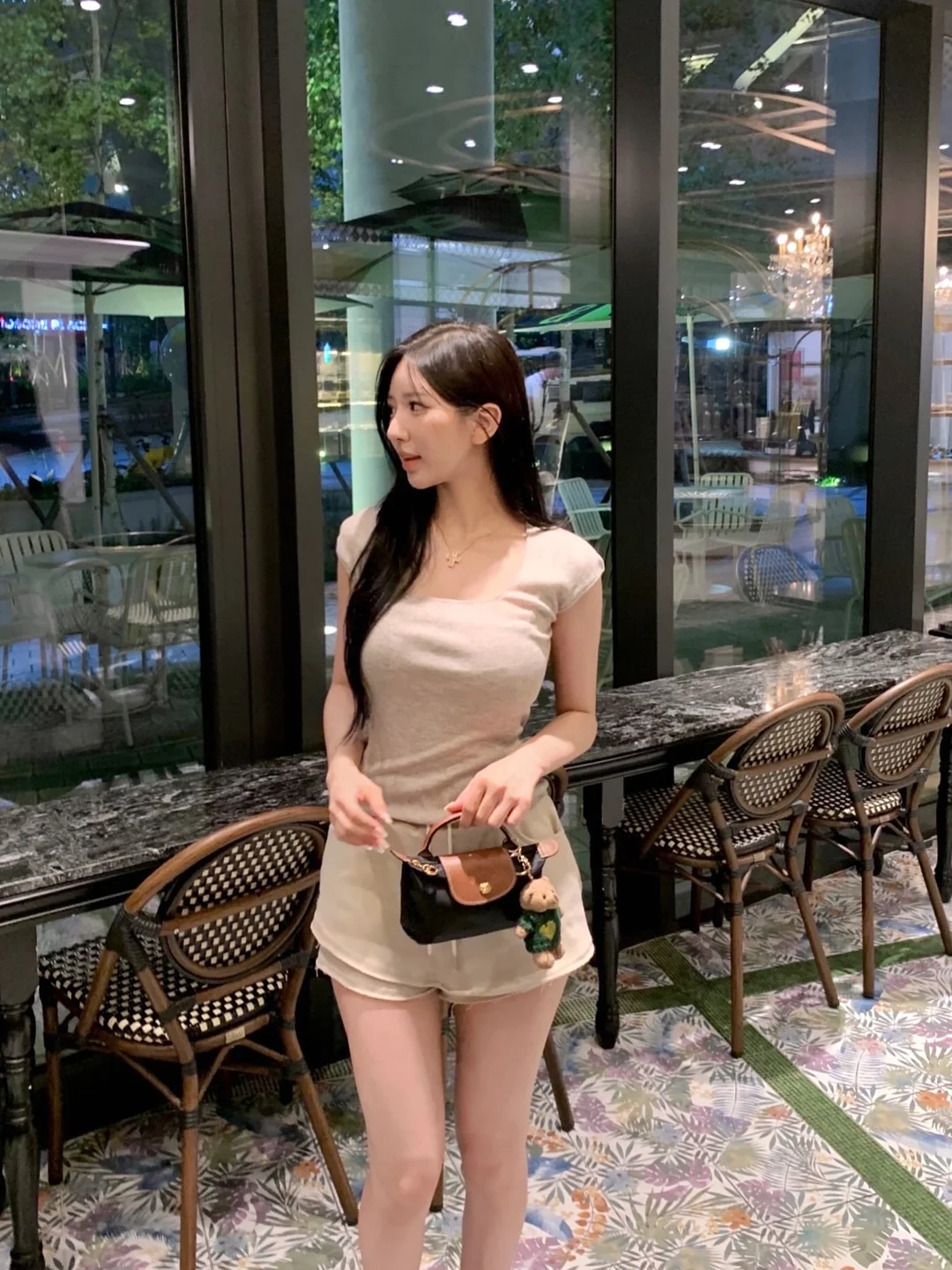노프 메쉬 슬리브리스 드레스 11