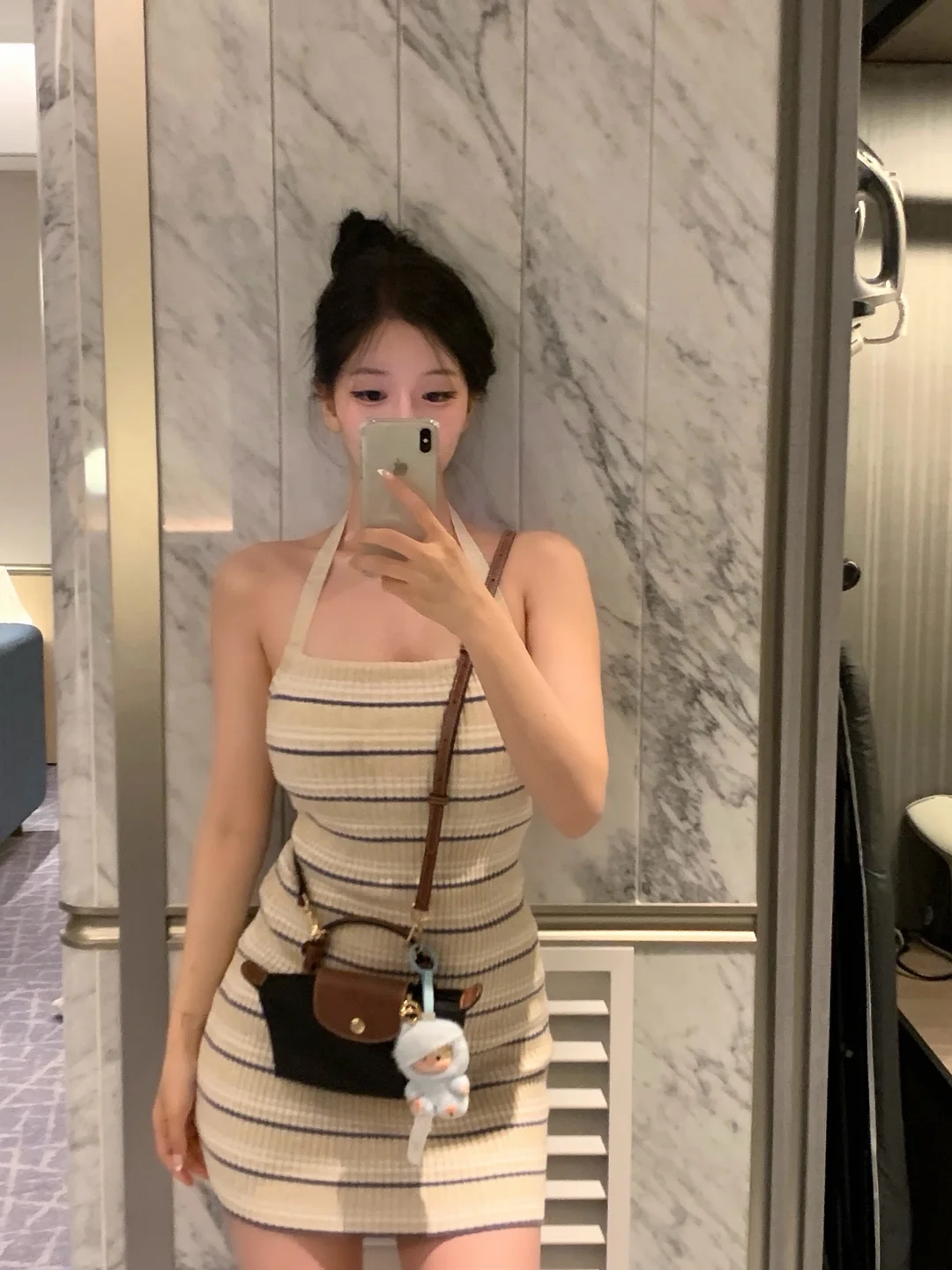 노프 메쉬 슬리브리스 드레스 19