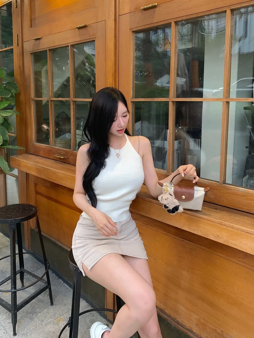 노프 메쉬 슬리브리스 드레스 2